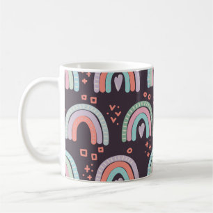 Mug  motif sans couture avec arc-en-ciel et clip goutt