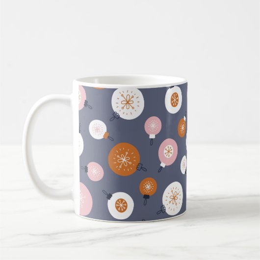 Mug Motif sans couture avec boules de Noël sur un ba s (Gauche)