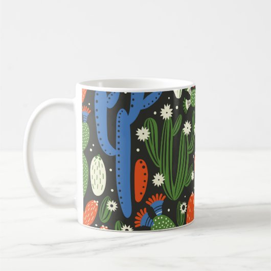 Mug motif sans couture avec cactus sur arrière - plan (Gauche)