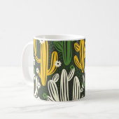 Mug motif sans couture avec cactus sur arrière - plan (Devant gauche)