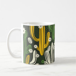 Mug motif sans couture avec cactus sur arrière - plan