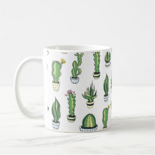 Mug Motif sans couture avec cactus verts et succulents