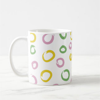 Mug Motif sans couture avec cercles colorés, rose, gr