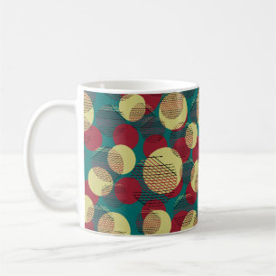Mug Motif sans couture avec cercles et lignes.