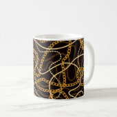 Mug Motif sans couture avec chaînes dorées.  (Devant droit)