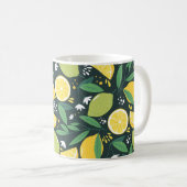 Mug Motif sans couture avec citrons. Impression artist (Devant droit)