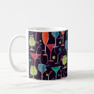 Mug Motif sans couture avec cocktail coloré d'aquarell