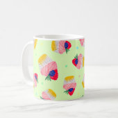 Mug Motif sans couture avec cupcake aux fraises (Devant gauche)