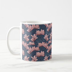 Mug Motif sans couture avec de belles fleurs de magnol