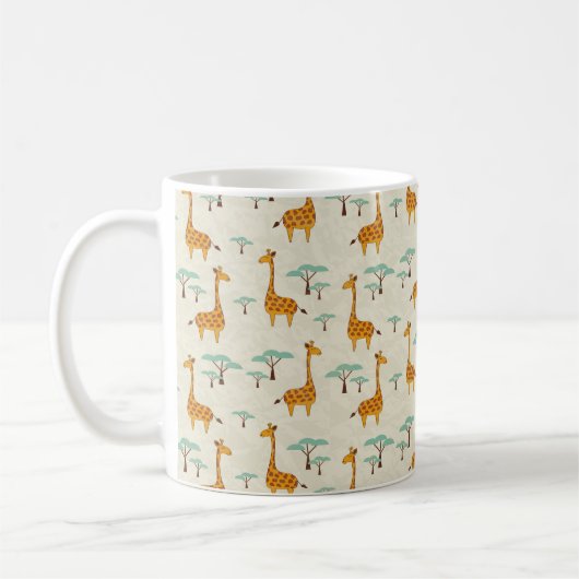 Mug Motif sans couture avec de jolies girafes et des a (Gauche)
