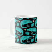 Mug Motif sans couture avec de mignons crocodiles de d (Devant gauche)