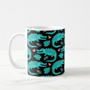 Mug Motif sans couture avec de mignons crocodiles de d