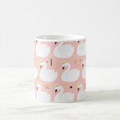 Mug Motif sans couture avec de mignons cygnes blancs. (Centre)