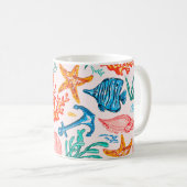 Mug Motif sans couture avec des créatures marines (Devant droit)