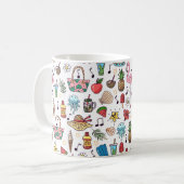 Mug Motif sans couture avec des éléments d'été. illust (Devant gauche)