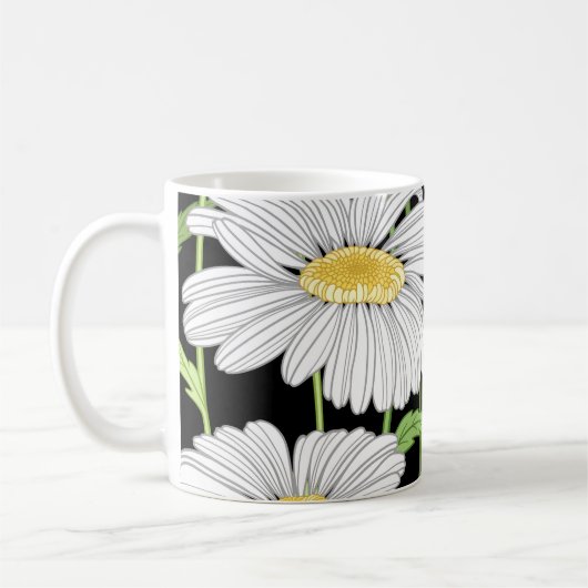 Mug Motif sans couture avec des fleurs d'été. (Gauche)