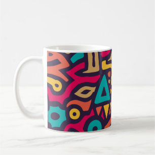 Mug Motif sans couture avec des formes courbes de graf