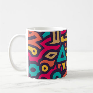 Mug Motif sans couture avec des formes courbes de graf