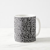 Mug Motif sans couture avec des lignes ondulées à dood (Devant droit)