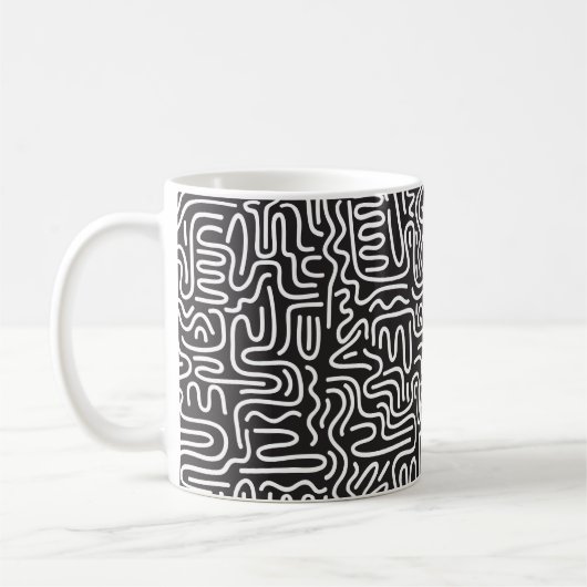 Mug Motif sans couture avec des lignes ondulées à dood (Gauche)