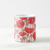 Mug Motif sans couture avec des pavots.  (Centre)