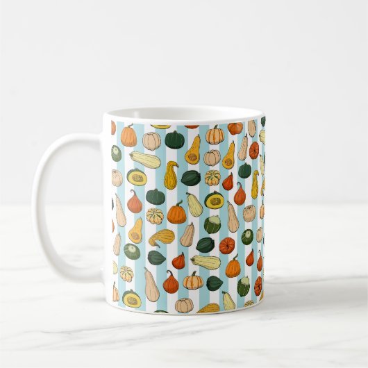 Mug Motif sans couture avec des squashe dessinés à la (Gauche)
