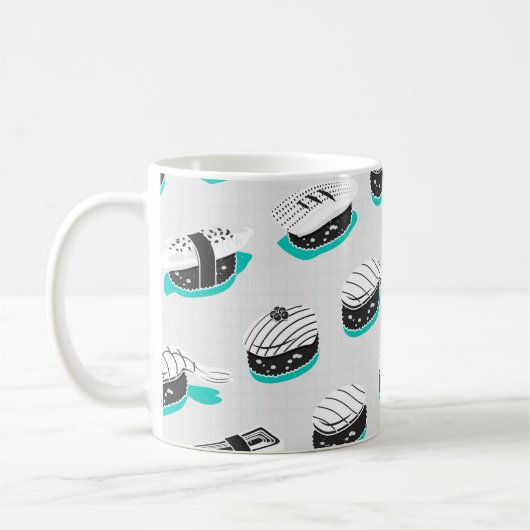 Mug Motif sans couture avec des sushis nigiri (Gauche)