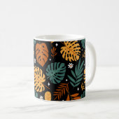 Mug Motif sans couture avec différents feuilles tropic (Devant droit)