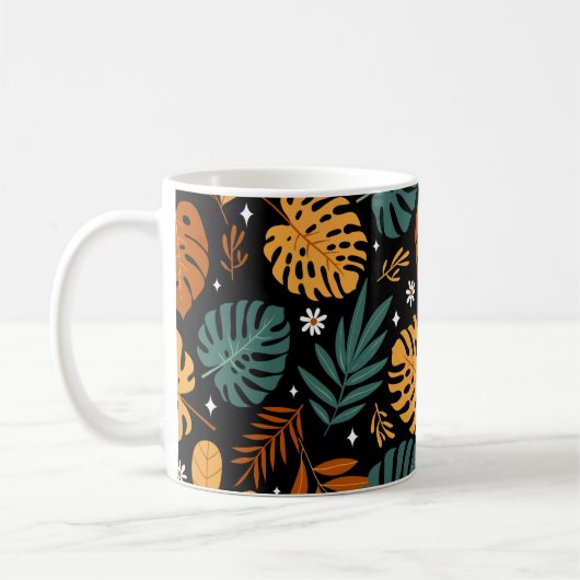 Mug Motif sans couture avec différents feuilles tropic (Gauche)