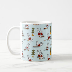 Mug Motif sans couture avec différents lapins sur les 