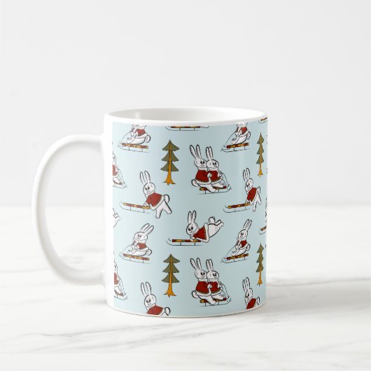 Mug Motif sans couture avec différents lapins sur les  (Gauche)