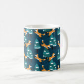 Mug Motif sans couture avec différents mignons renards (Devant droit)