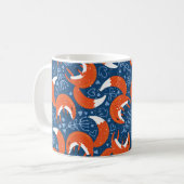 Mug Motif sans couture avec différents mignons renards (Devant gauche)