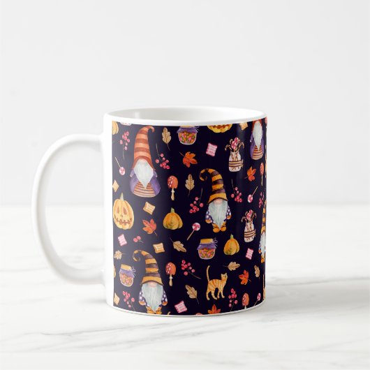 Mug Motif sans couture avec éléments Halloween vintage (Gauche)