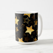 Mug Motif sans couture avec étoiles d'or (Devant droit)