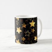 Mug Motif sans couture avec étoiles d'or (Devant droit)