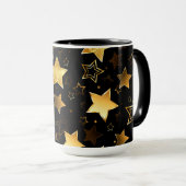 Mug Motif sans couture avec étoiles d'or (Devant droit)
