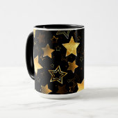 Mug Motif sans couture avec étoiles d'or (Devant gauche)