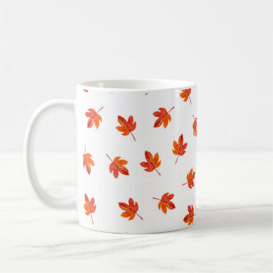 Mug Motif sans couture avec feuilles d'automne. Aquare