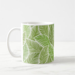 Mug Motif sans couture avec feuilles de palmiers verts