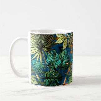 Mug Motif sans couture avec feuilles tropicaux et géom