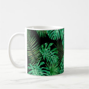 Mug Motif sans couture avec feuilles tropicaux sur un
