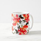 Mug Motif sans couture avec fleurs d'aquarelle. Main-d (Devant droit)