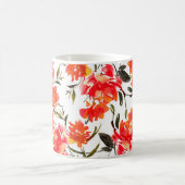 Mug Motif sans couture avec fleurs d'aquarelle. Main-d (Centre)