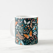 Mug Motif sans couture avec fleurs et papillons (Devant gauche)
