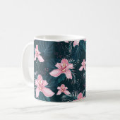 Mug Motif sans couture avec fleurs Orchidée, métro col (Devant gauche)