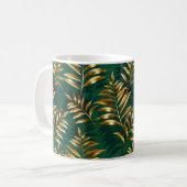 Mug Motif sans couture avec fougères dorées (Devant gauche)