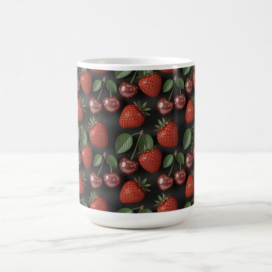 Mug Motif sans couture avec fraises et cerises (Centre)
