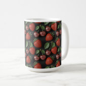 Mug Motif sans couture avec fraises et cerises (Devant droit)