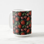 Mug Motif sans couture avec fraises et cerises (Devant gauche)